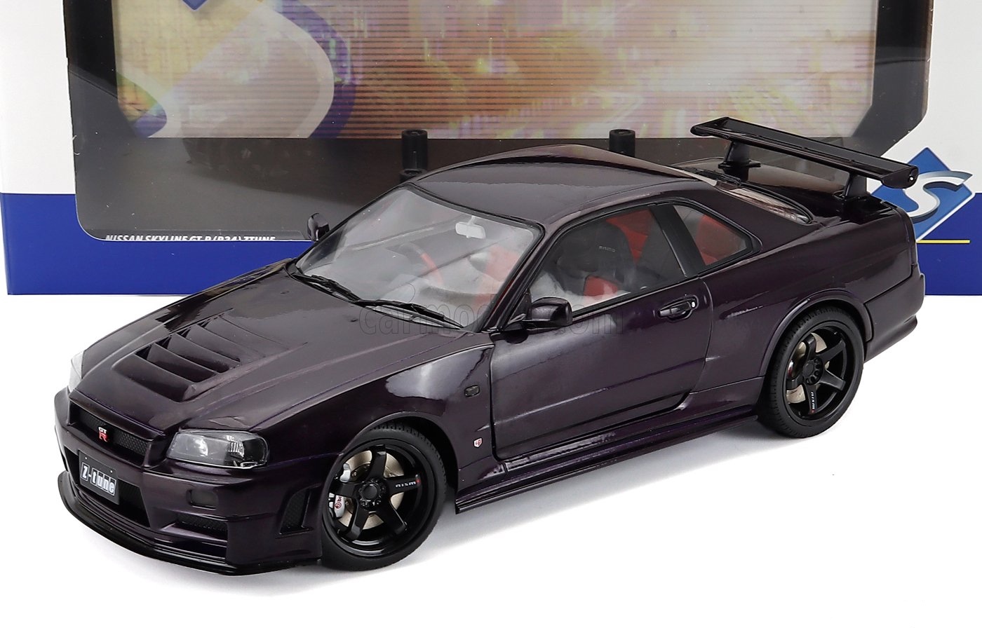 ミニカー 1/18 ニッサン 地上地平 GTR ソリド SOLIDO 1/18 NISSAN SKYLINE GT-R (R34) Z-TUNE 1999 PURPLE 1804311