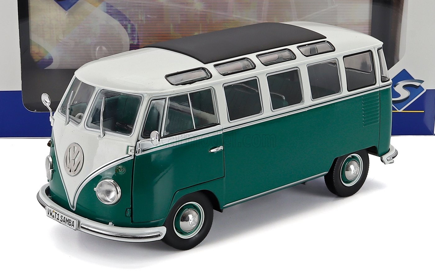 ミニカー 1/18 フォルクスワーゲン T1 ミニバン SOLIDO 1/18 VOLKSWAGEN T1 SAMBA MINIBUS 1962 GREEN WHITE 1813403