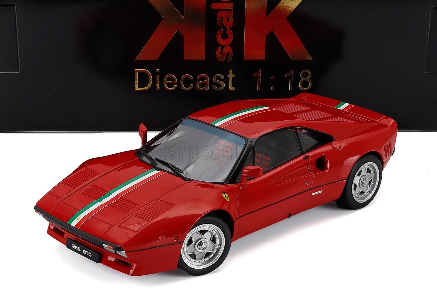 ミニカー 1/18 フェラーリ 288 GTO KK-SCALE 1/18 FERRARI 288 GTO ITALIAN STRIPES 1984 RED KKDC180415|ミニカーショップ ええもん堂