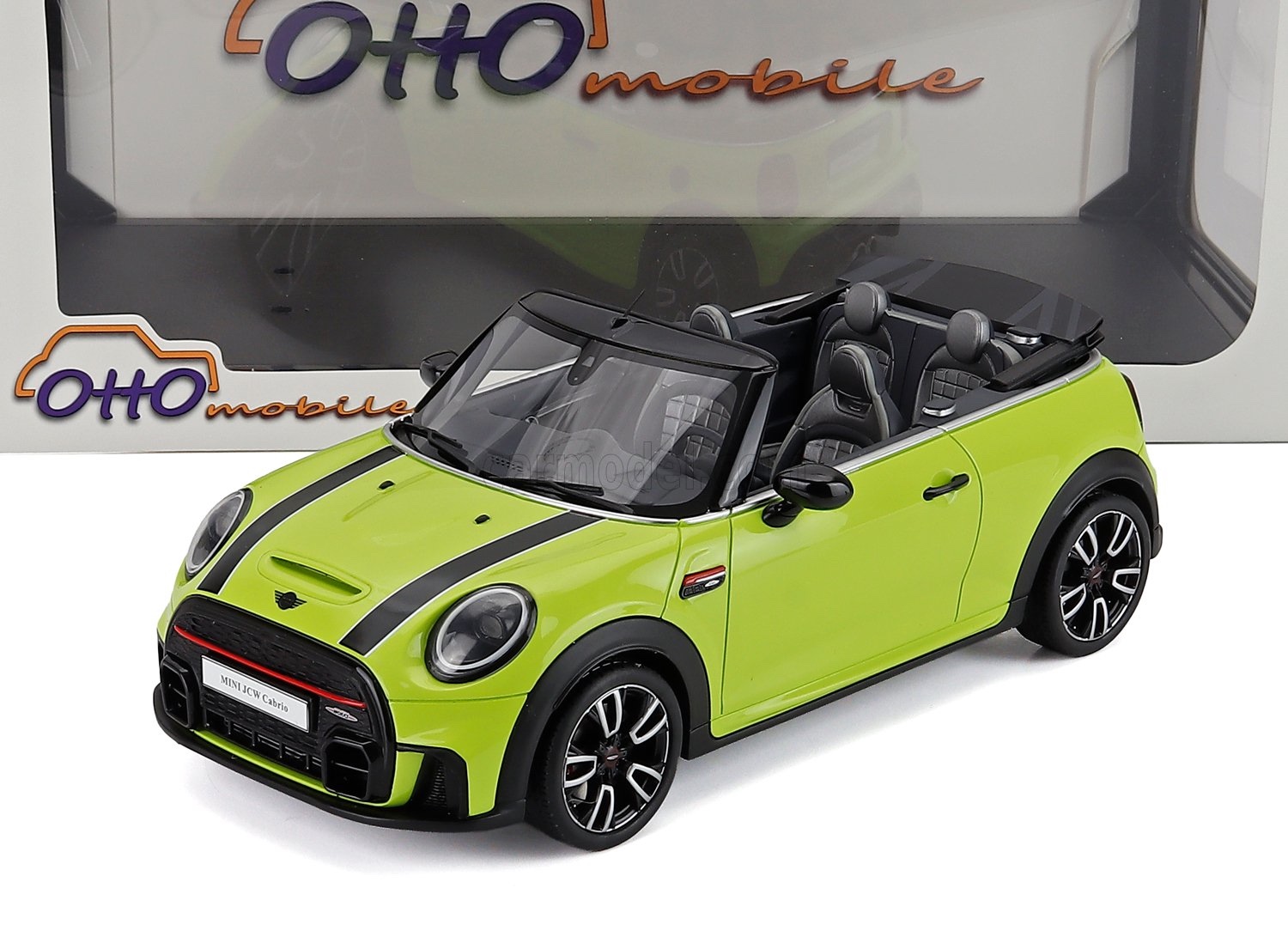 ミニカー 1/18 ミニクーパー OTTO-MOBILE 1/18 MINI COOPER JOHN WORKS JCW CABRIOLET OPEN 2021 GREEN OT1303