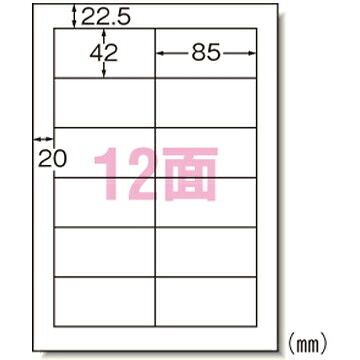 エーワン 1318-28276 PPCラベル A4-12面・ミリ