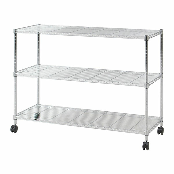 楽天市場】スチールラック 幅90cm 奥行45cm 高さ96cm 3段 キャスター