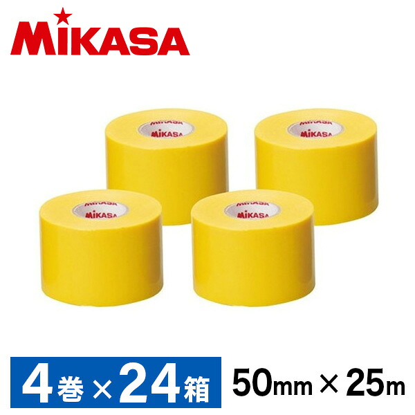 MIKASA LTV-5025 Y &times;24 ラインテープ ビニール イエロー 50mm幅&times;25m&times;4巻&times;24｜XPRICE店