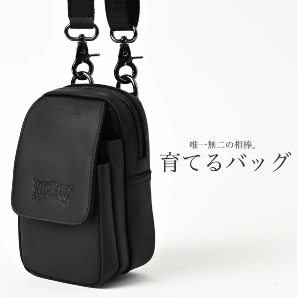 RIDEZ LEATHER MINI BAG BLACK RBP03 [ショルダーバッグ]｜XPRICE店