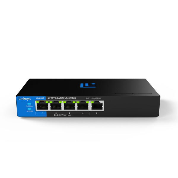 Linksys LGS105P-AH LGS105P-AH LINKSYS 5-PORT GIGABIT UNMANAGED PoE+ SWITCH [HUB]