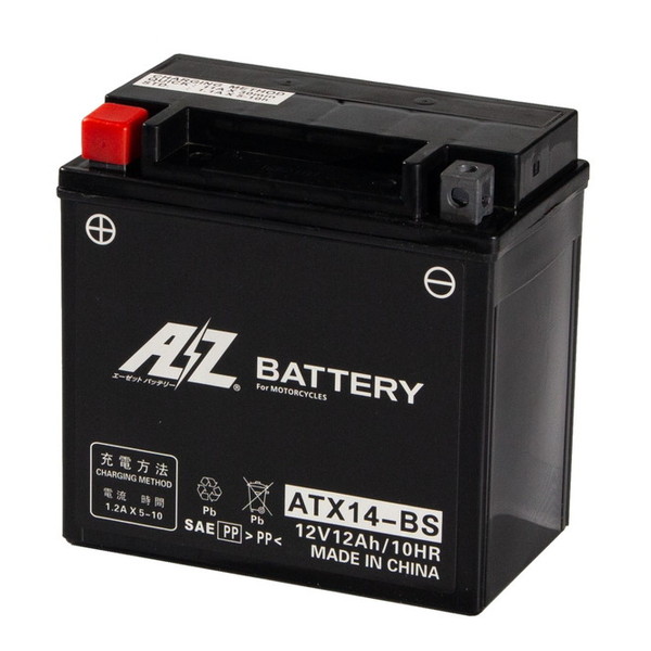 AZ ATX14-BS AZ 2輪バッテリー液入充電済