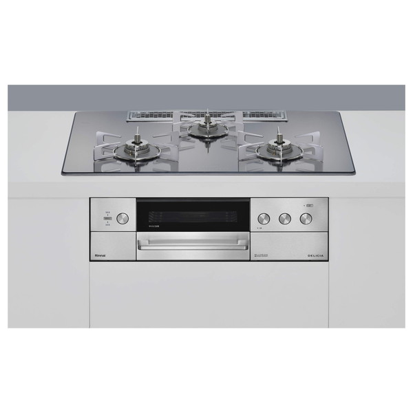 Rinnai RHS72W39M13RCSTW-13A プラチナミラー DELICIA (デリシア) [ビルトインガスコンロ(都市ガス用・両側強火タイプ・3口・75cm)]｜XPRICE店