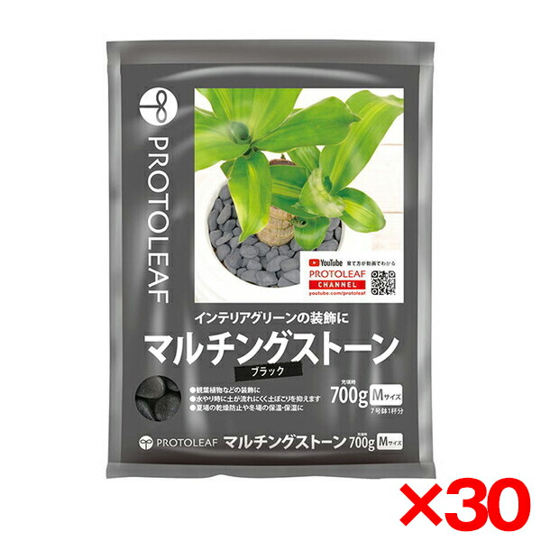 【30個セット】プロトリーフ マルチングストーン(ブラック)M 700g [観葉植物用砂利] メーカー直送
