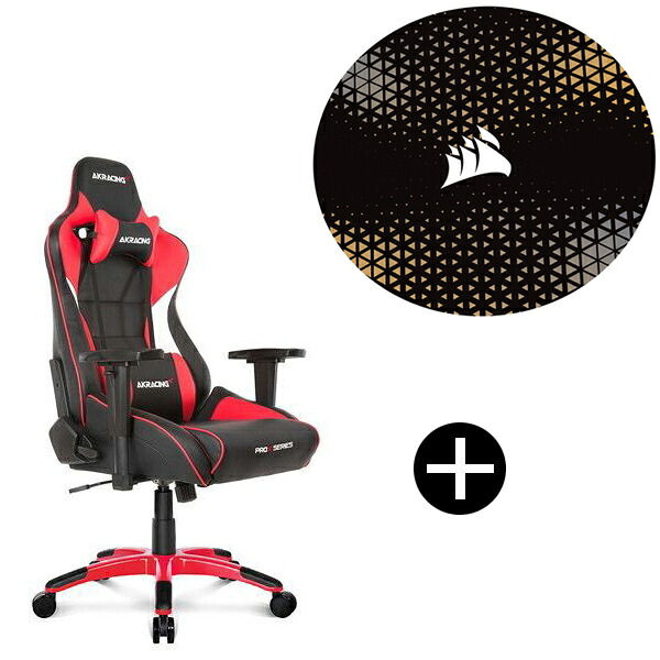 AKRacing PRO-X/RED/V2 レッド ゲーミングチェア + Corsairチェアマット セット 42,029円