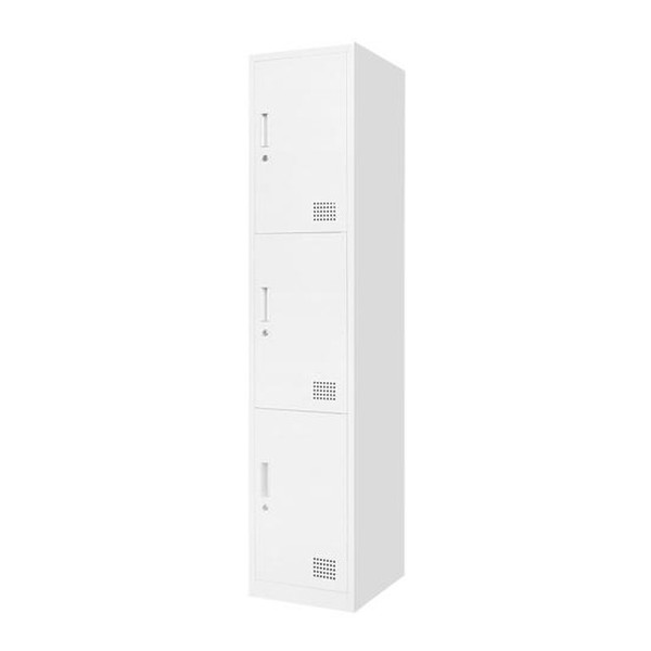 【法人限定】 Netforce FAC-S3-2-W-WH ホワイト ファシル [スリム スチールロッカー (鍵付き 3人用 1列3段)] メーカー直送