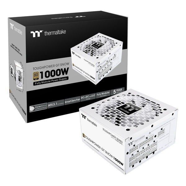 Thermaltake PS-TPT-1000FNFAGJ-W ホワイト TOUGHPOWER GT/1000W ATX 3.1 Snow [電源ユニット (1000W)] 【KK9N0D18P】｜XPRICE店