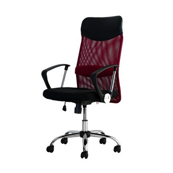 Netforce SSP-HA-W-RD レッド S-shape(エスシェイプ) オフィスチェア ハイバック 固定肘 メーカー直送