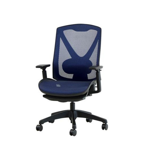 Netforce DF-1-W-BL インディゴブルー ダイナミクスフィットチェア ヘッドレストなし ハンガーなし メーカー直送｜XPRICE店