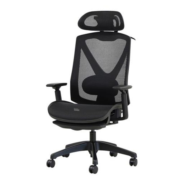 Netforce DF-1HR-W-BK ブラック ダイナミクスフィットチェア ヘッドレスト付き ハンガー付き メーカー直送|XPRICE店
