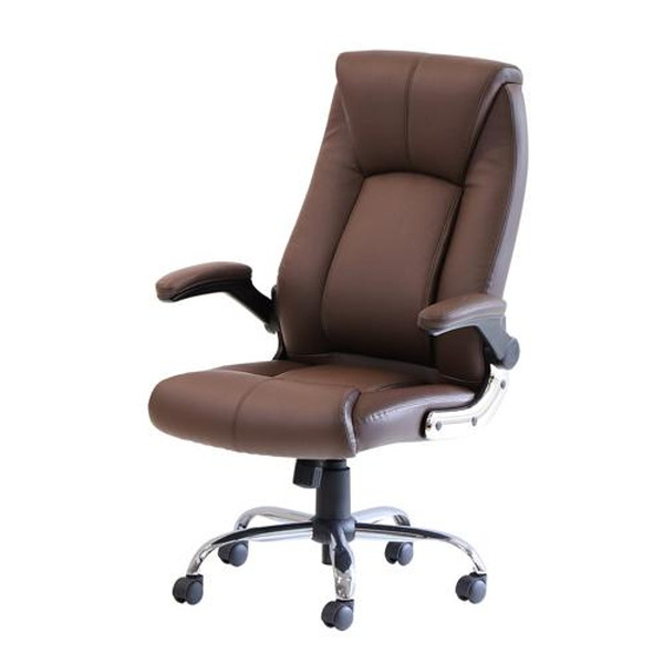 【法人限定】 Netforce LYS-1-W-BR ブラウン 社長椅子 オフィスチェア パソコンチェア メーカー直送|XPRICE店