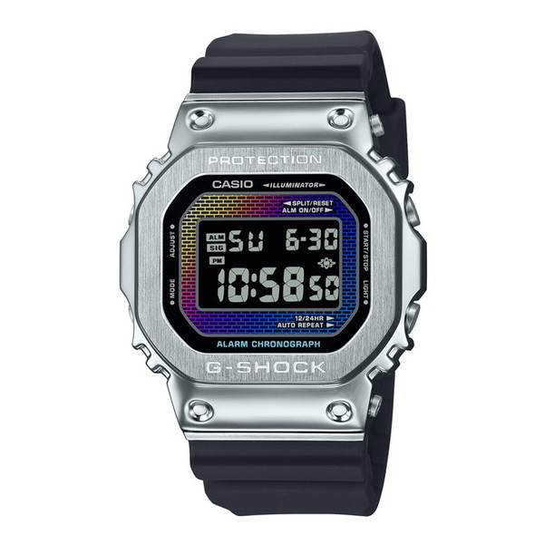 腕時計 時計 CASIO カシオ G-SHOCK メンズ GM-5600RW-1JF Gショック GSHOCK ジーショック Rainbow Brick Wall クォーツ ウォッチ シルバー ブラック 黒 誕生日 新生活 クリスマス 父の日 プレゼント ギフト GM5600RW1JF｜XPRICE店