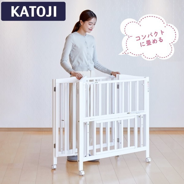 KATOJI ミニベビーベッド 折りたたみ F ホワイト 02600