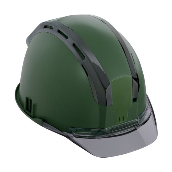 TJMデザイン HSEGCSB ヘルメット セフメット (セフ取付溝付ヘルメット) アースグリーン スモーク メーカー直送