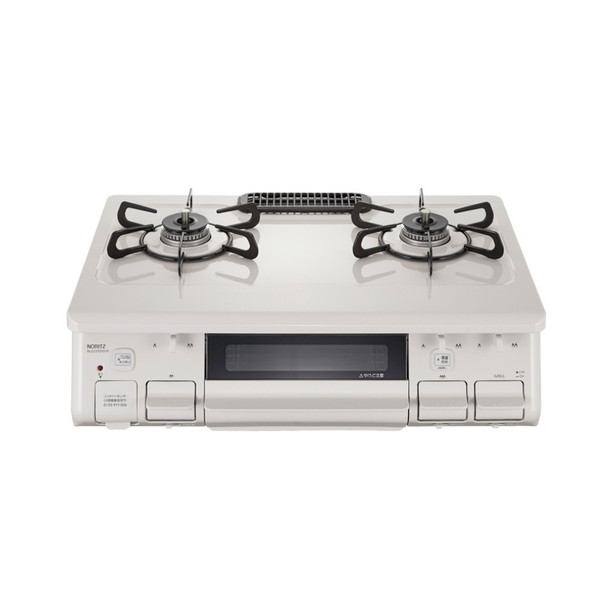 NORITZ NLG2295WHL-LP ナチュラルホワイト [ガスコンロ (プロパンガス用・2口・左強火力・59cm)]｜XPRICE店