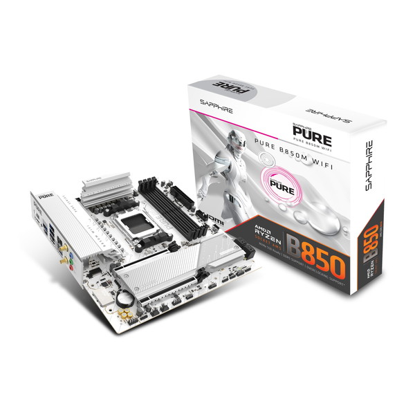 SAPPHIRE PURE-B850M/52123-02-40G ホワイト [マザーボード] 【KK9N0D18P】