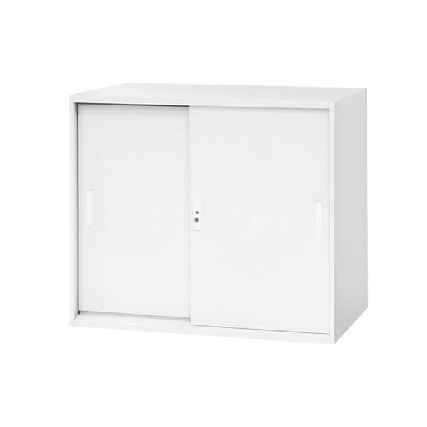 【法人限定】 Netforce EA-8840-2H-W-WH ホワイト イーセンブリー [引戸書庫 (2段 幅880&times;奥行400&times;高さ750mm)] メーカー直送｜XPRICE店