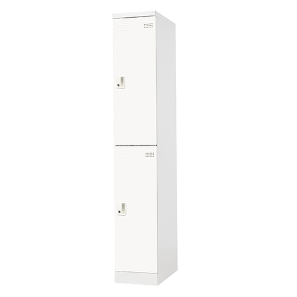 【法人限定】 Netforce EA-S2C-W-WH ホワイト [2人用スリムロッカー シリンダー錠 (W300)] メーカー直送