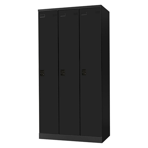 【法人限定】 Netforce EA-3D-W-BK ブラック [3人用ロッカー ダイヤル錠 (W900)] メーカー直送
