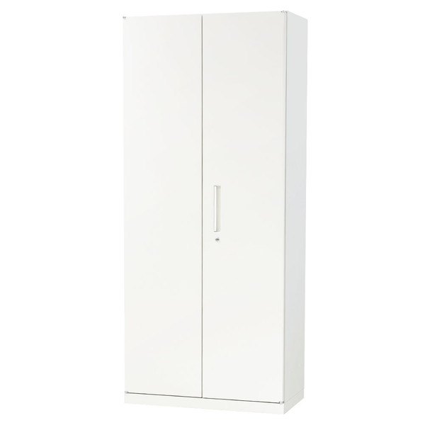 【法人限定】 Netforce EA-8040-5R-W-WH ホワイト [両開き書庫 5段 スチール ベース付 (幅800mm)] メーカー直送