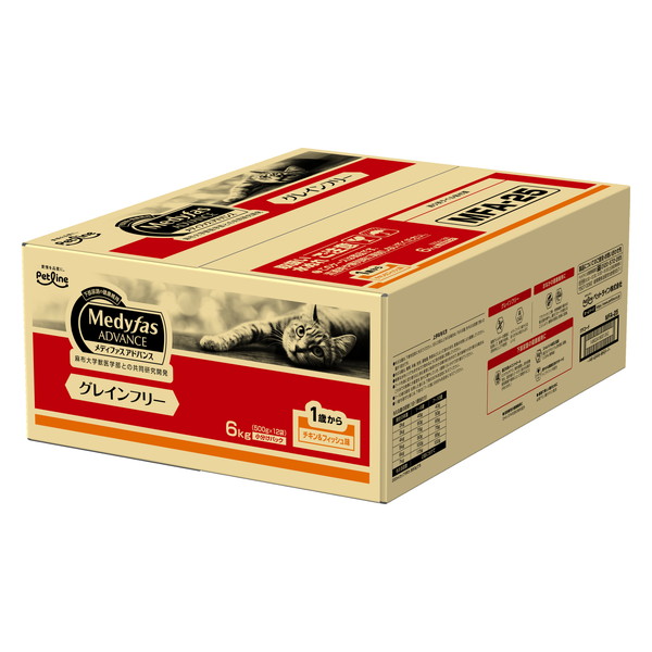 ペットライン メディファスアドバンス グレインフリー 1歳から チキン&フィッシュ味 6kg(500g×12)