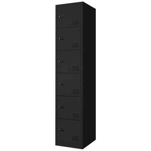 【法人限定】 Netforce FAD-S6-W-BK ブラック [6人用スリムロッカー ダイヤル錠] メーカー直送｜XPRICE店
