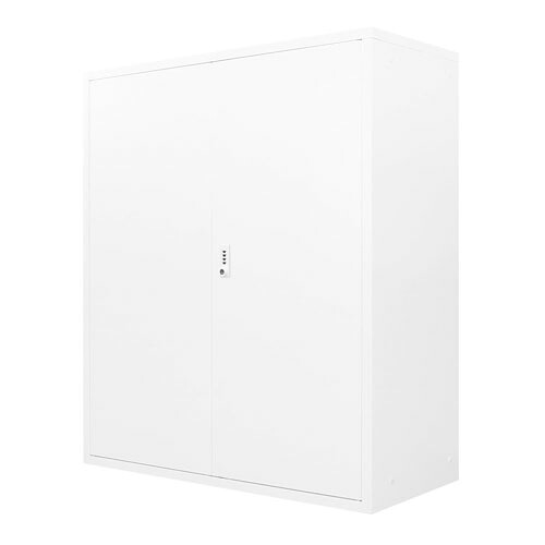 【法人限定】 Netforce FHD-R-W-WH ホワイト FACILE (ファシル) [両開き書庫 ダイヤル錠 幅900&times;奥行400mm] メーカー直送｜XPRICE店