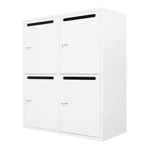【法人限定】 Netforce FHD-4P-W-WH ホワイト FACILE (ファシル) [4人用パーソナルロッカー ダイヤル錠 幅900×400mm] メーカー直送