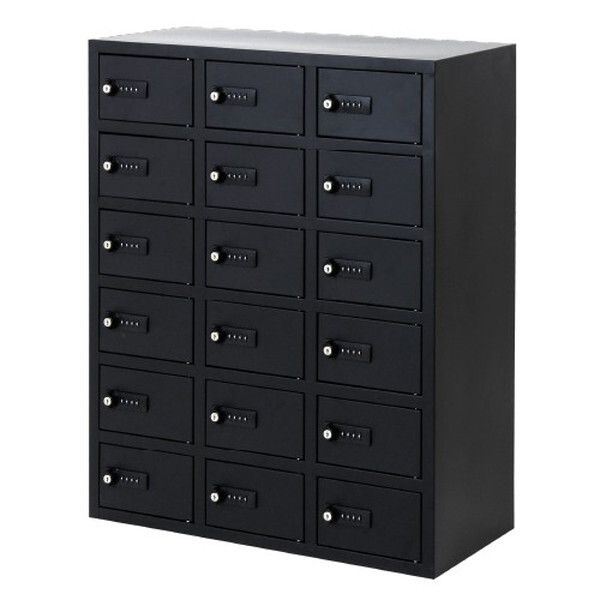 Netforce NSAFE-36-W-BK ブラック [貴重品ロッカー 3列6段 18人用 ダイヤル錠 (幅590mm)] メーカー直送｜XPRICE店 28,574円
