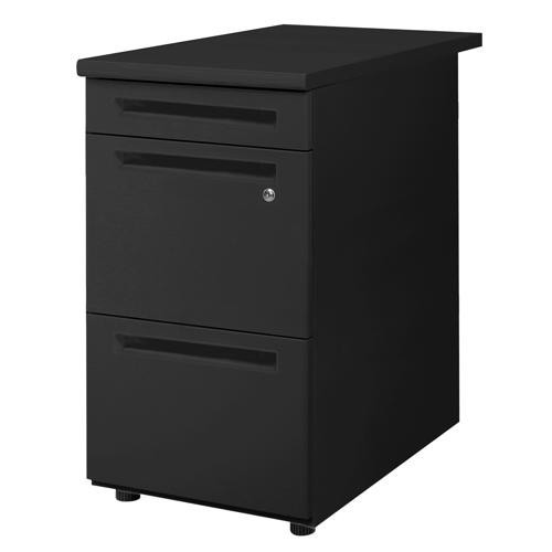 【法人限定】 Netforce LD-WD3B-W-BK-BK 天板ブラック 本体ブラック [3段脇机] メーカー直送