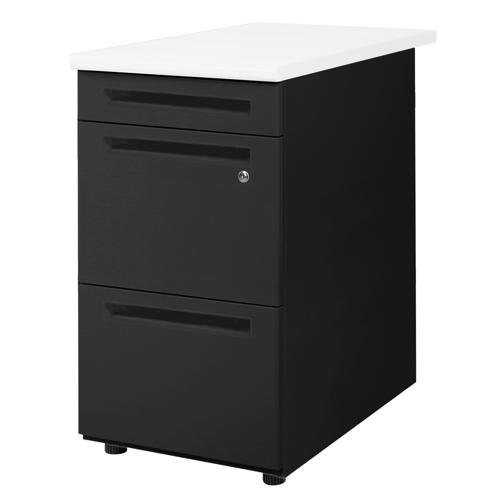 【法人限定】 Netforce LD-WD3B-W-BK-WH 天板ホワイト&times;本体ブラック [3段脇机] メーカー直送｜XPRICE店