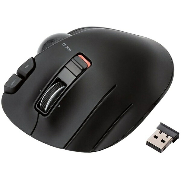 ELECOM M-XT4DRBK ブラック [ トラックボールマウス/親指/6ボタン/チルト機能/無線/左手専用/高性能 ] リモートワーク 在宅 テレワーク オフィス メーカー直送