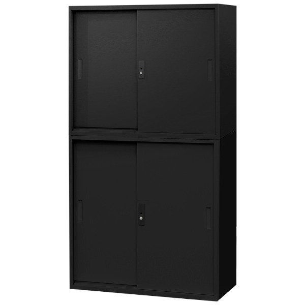 【法人限定】Netforce EA-8840-2H3H-W-BK ブラック Easembly8840書庫 [引戸書庫2段3段 H1630 セット] メーカー直送｜XPRICE店