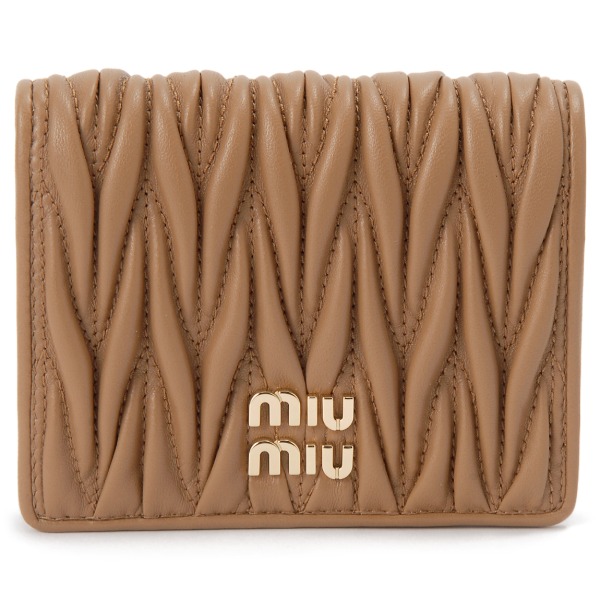 MIU MIU ミュウミュウ 二つ折り財布 財布 キャラメル ブラウン 5MV204 AFPP F098L BI FOLD WALLET CARAMEL ブランド 誕生日 新生活 クリスマス プレゼント ギフト 【並行輸入品】｜XPRICE店