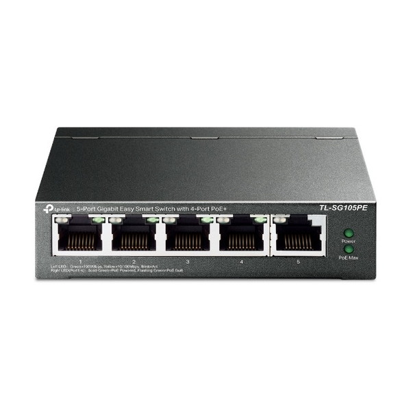 TP-LINK TL-SG105PE [ 5ポートギガビット イージースマートスイッチ(PoE対応ポート×4) ]
