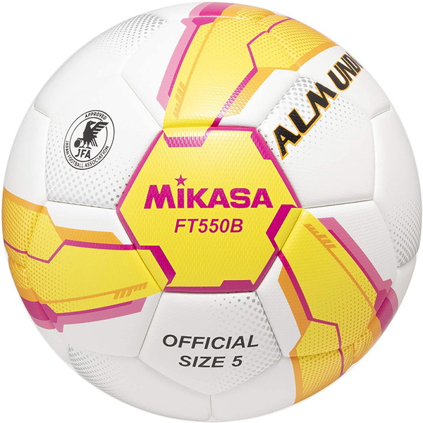 楽天市場 Mikasa Ft550b Yp Jufa サッカーボール Almund Jufa公式試合球 検定球 5号球 一般 大学 高校生 中学生用 貼り イエロー ピンク Xprice楽天市場店