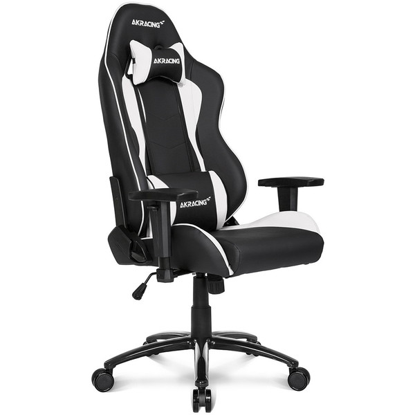 ゲーミングチェア　AKRacing　NITRO-WHITE/V2　PC作業　リクライニング　高級PUレザー　レビューCP1000　ヘッドレスト　ゲーム　オフィスチェア　白　ホワイト　新生活　肘掛　ランバーサポート