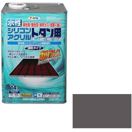 アサヒペン 水性シリコンアクリルトタン用 14L (グレー)|XPRICE店