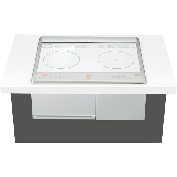 MITSUBISHI CS-G220DXR ホワイト [ビルトインIHクッキングヒーター (IH2口・60cm幅・グリル無し)]｜XPRICE店