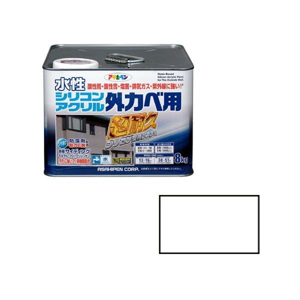 アサヒペン AP 水性シリコンアクリル外かべ用 8KG ホワイト
