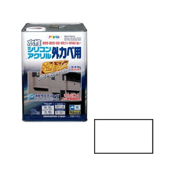 アサヒペン AP 水性シリコンアクリル外かべ用 16KG ホワイト