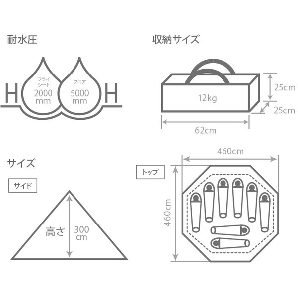 WEB限定 DOD T8-200-TN タン ワンポールテント L アウトドア キャンプ