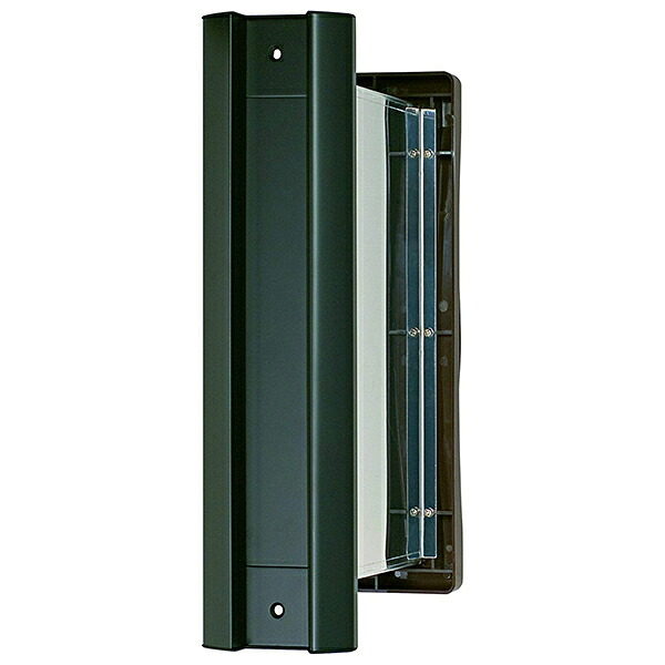水上(MIZUKAMI) No.2000ポスト タテ型 内フタ付気密型 大壁 黒