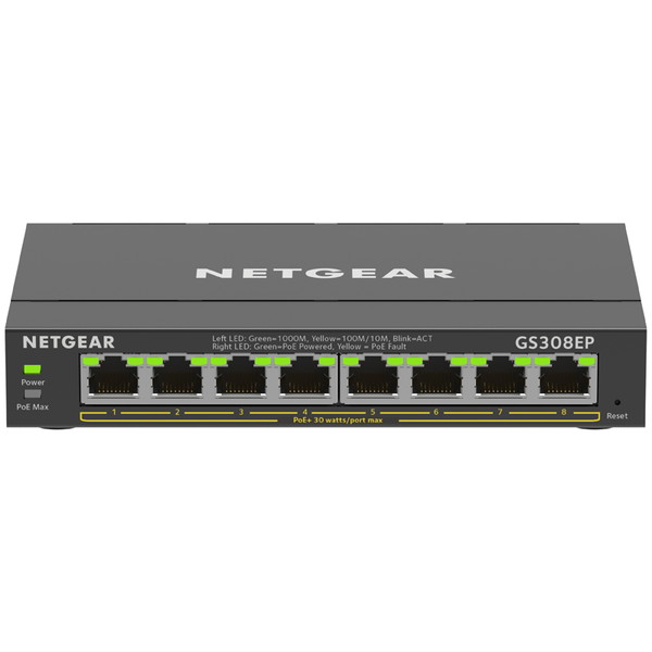 NETGEAR GS308EP-100JPS [SOHO/家庭向けPoE+対応 (62W) ギガビット8ポートアンマネージプラススイッチ]｜XPRICE店