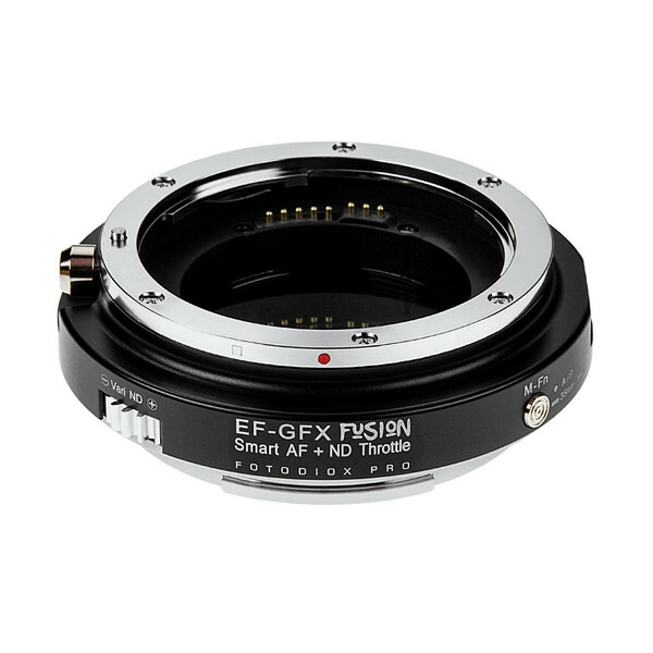 Fotodiox EF-GFX-FSN-ND [電子マウントアダプター (キヤノンEFマウントレンズ → 富士フイルムGマウント変換) 可変式NDフィルター(ND4-256)内蔵、ファンクションボタン搭載]