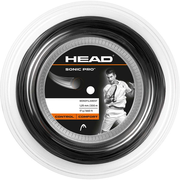 HEAD (ヘッド) 硬式テニス用 ガット Sonic Pro Reel 200mロール 1.25mm 281128 BK